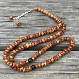 Handmade Pray Beads Brown Real Wood Muslim Namaz S